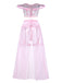 Pink 1960s Spaghetti Strap Sheer Pajama Set 5