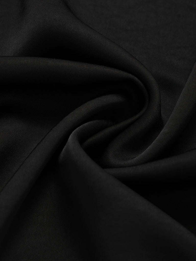 [Pre-Sale] Black 1940s Lace Belted Satin Nightgown 6