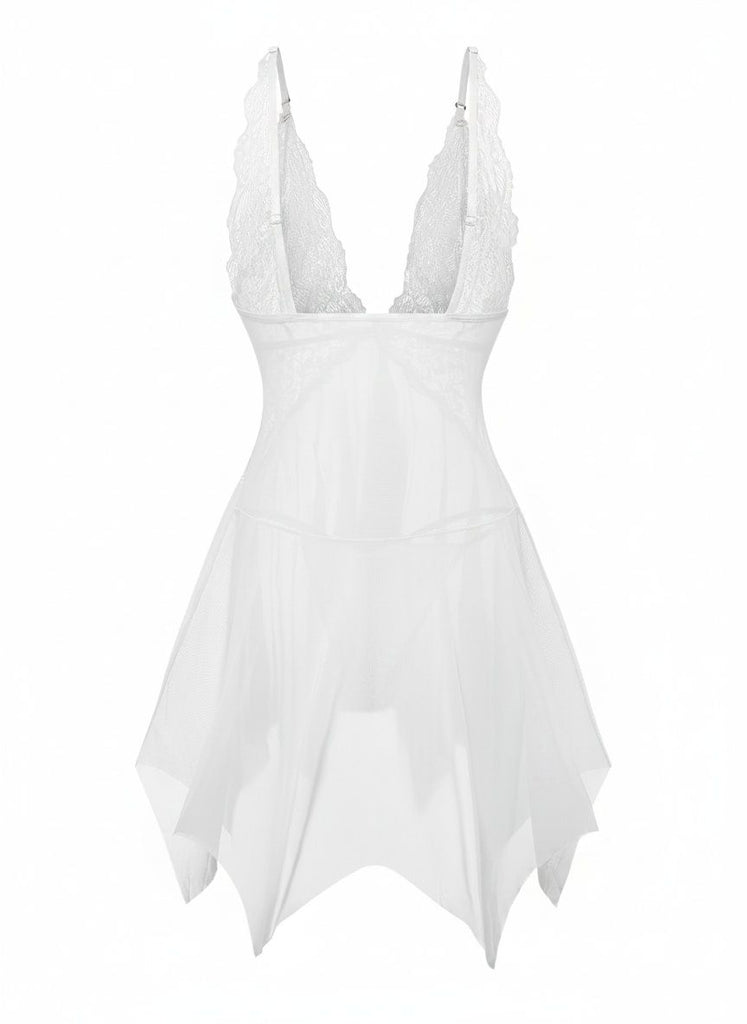 1980s Vintage Lace Spaghetti Strap V Neck Babydoll Nightgown, vintage fashion, retro style - perfect for women who love vintage and retro fashion