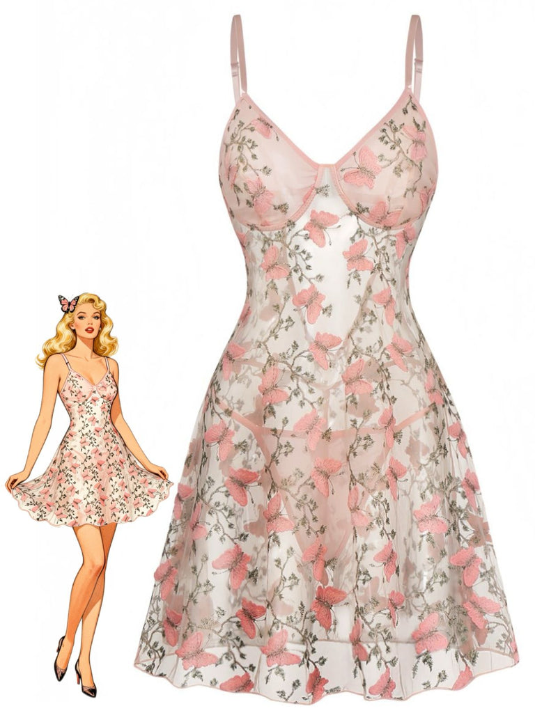 Pink 1940s Vintage Nightgown 2