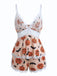 White 1950s Floral Lace Bow Nightgown