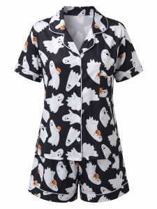 Black 1950s Floral Two Piece Set