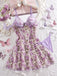 Lavender 1970s Mesh 3D Butterfly Embroidery Slip Nightgown