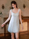 1950s Ruffled Mesh Bow Babydoll Nightgown