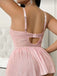 1950s Polka Dot Mesh Halter Nightgown 4
