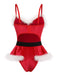 Red 1960s Christmas Velvet Nightgown 5