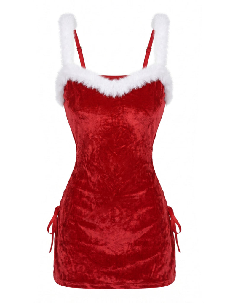 Red 1930s Christmas Halter Nightgown 2
