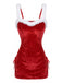 Red 1930s Christmas Halter Nightgown 2