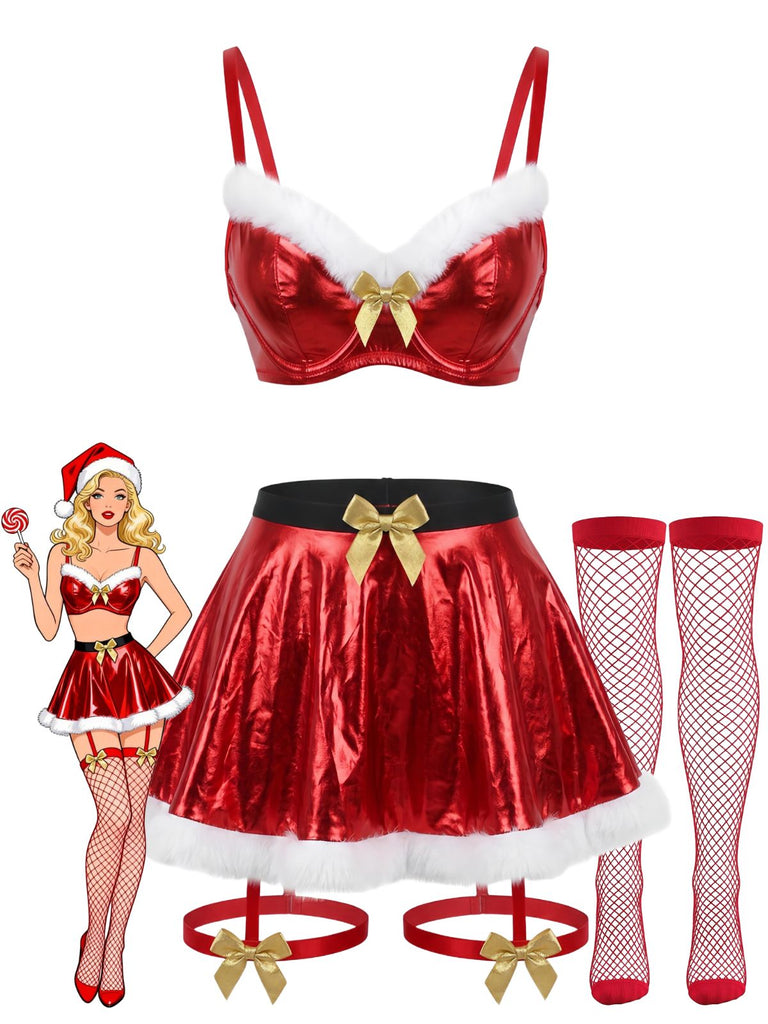 Red 1950s Christmas Nightgown 1