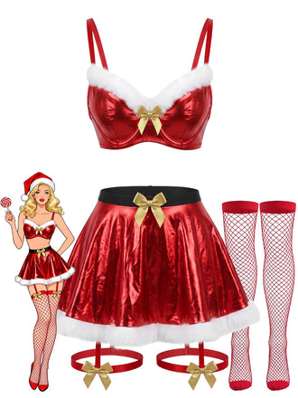 Red 1950s Christmas Nightgown 1
