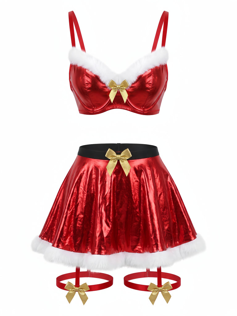 Red 1950s Christmas Nightgown 2