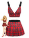 Red 1960s Christmas Plaid Nightgown 1