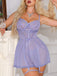 1950s Lace Strappy Sheer Mesh Nightgown Set