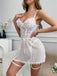 1950s Lace Strappy Sheer Mesh Nightgown Set