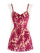 1950s Floral Mesh Velvet Nightgown 5
