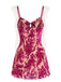1950s Floral Mesh Velvet Nightgown 6