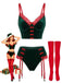 Velvet Christmas Lingerie Pajama Sleepwear Set 1