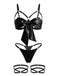 Green 1930s Bow Cutout Strappy Sexy Lingerie Set