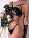 Green 1930s Bow Cutout Strappy Sexy Lingerie Set