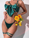 Green 1930s Bow Cutout Strappy Sexy Lingerie Set