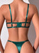 Green 1930s Bow Cutout Strappy Sexy Lingerie Set