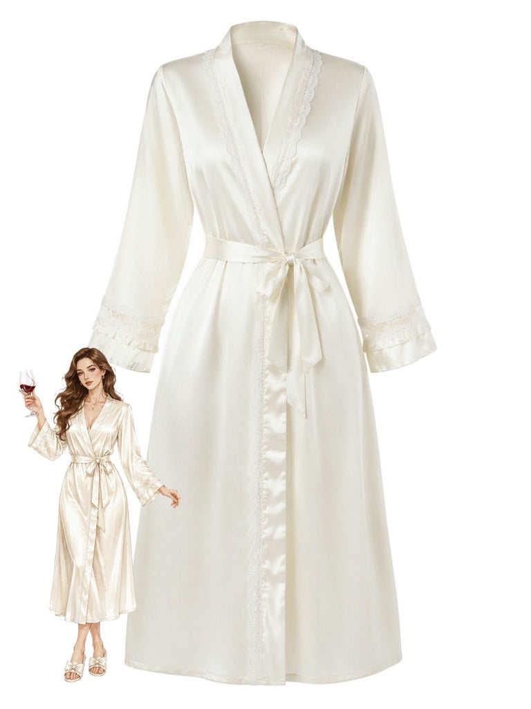 1950s Lace Satin Nightgown 1