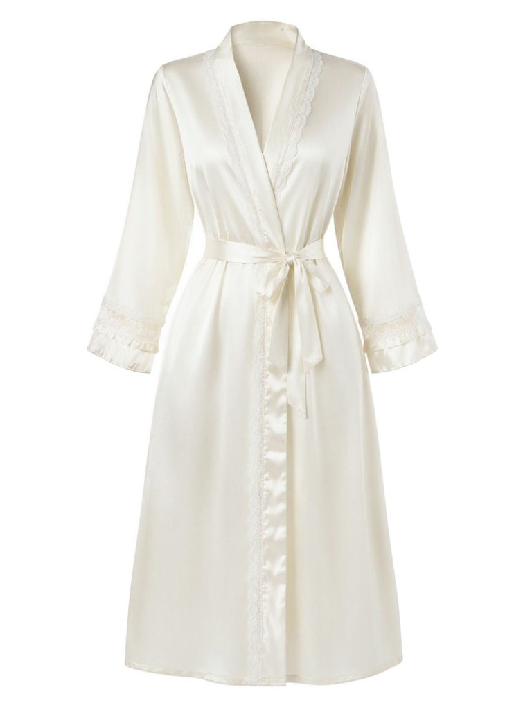 1950s Lace Satin Nightgown 2