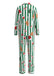 1950s Christmas Striped Gingerbread Pajama Set