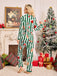 红绿拼色 1950s Christmas Long Sleeve Nightgown 4