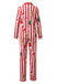 1950s Christmas Striped Gingerbread Pajama Set