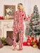 红绿拼色 1950s Christmas Long Sleeve Nightgown 8