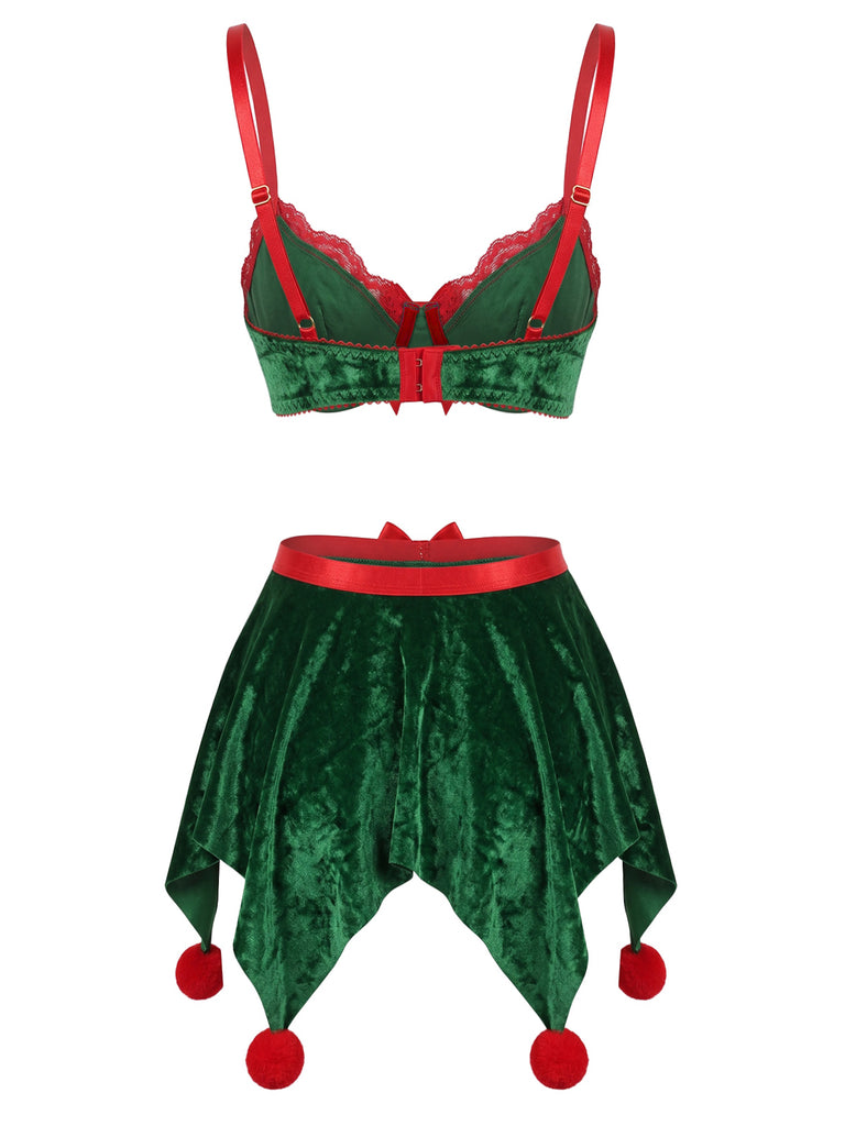 Green 1960s Christmas Nightgown 4