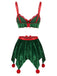 Green 1960s Christmas Nightgown 4