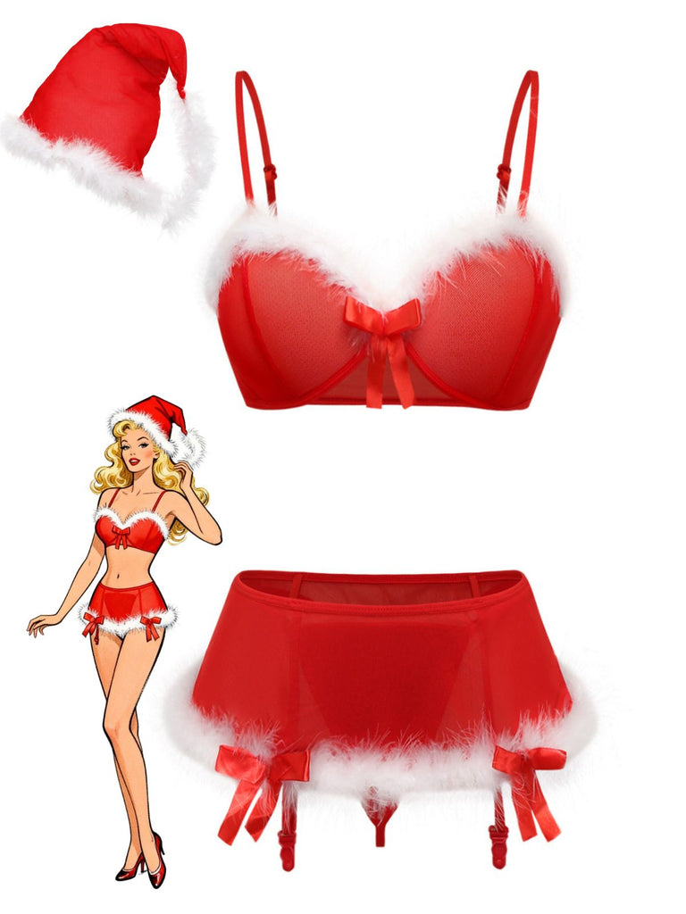 Red 1960s Christmas Nightgown 1