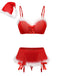 Red 1960s Christmas Nightgown 4