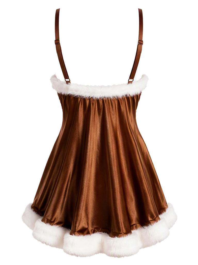 [Pre-Sale] Light Brown V Neck Nightgown 3