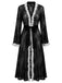 Black 1960s Christmas Lace Nightgown 1