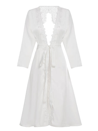 1950s Long Ice Silk Backless Nightgown