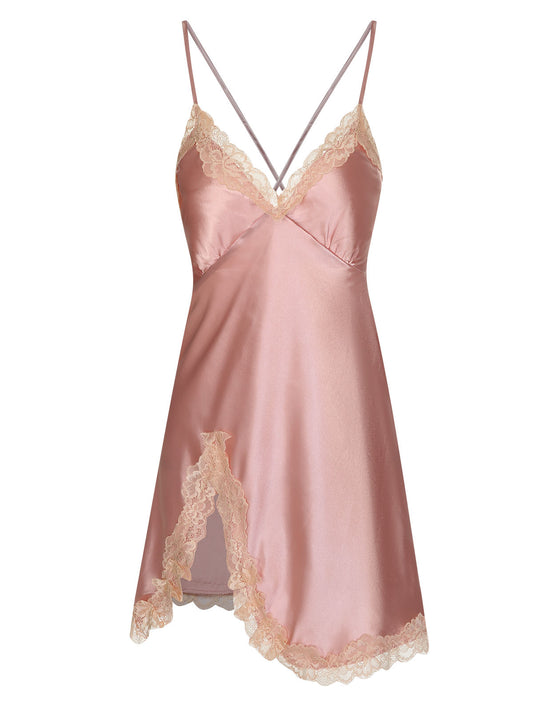 1950s Lace Patchwork Suspender Sleepwear