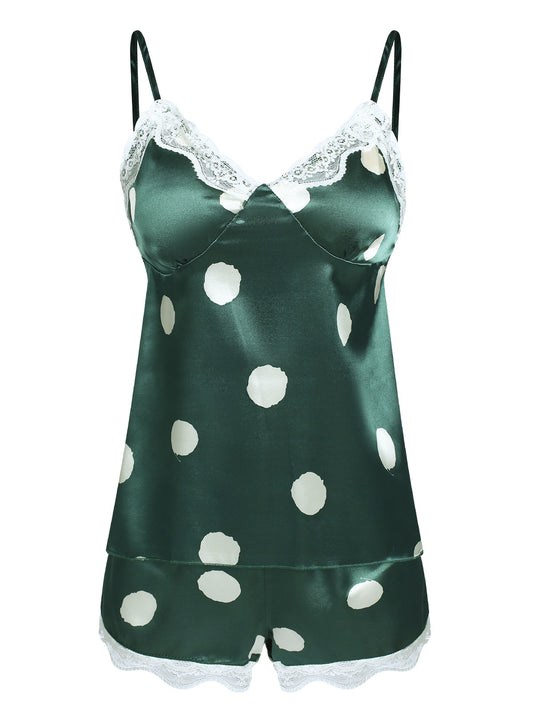 1950s Polka Dot Lace Camisole Sleepwear