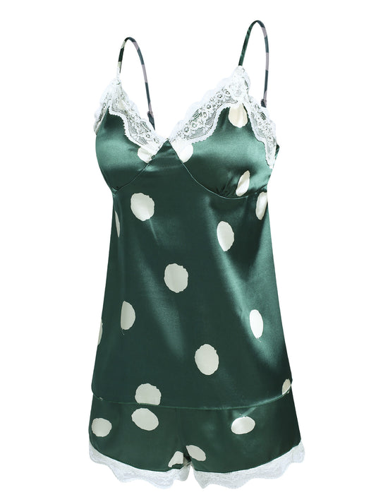 1950s Polka Dot Lace Camisole Sleepwear