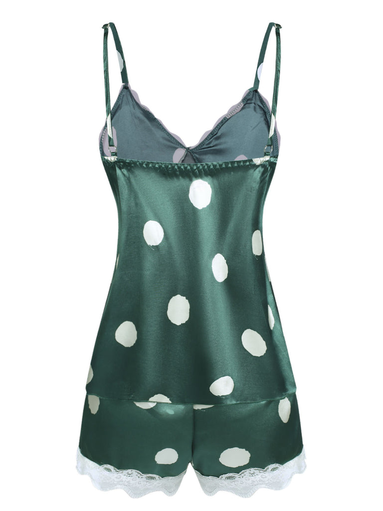 1950s Polka Dot Lace Camisole Sleepwear