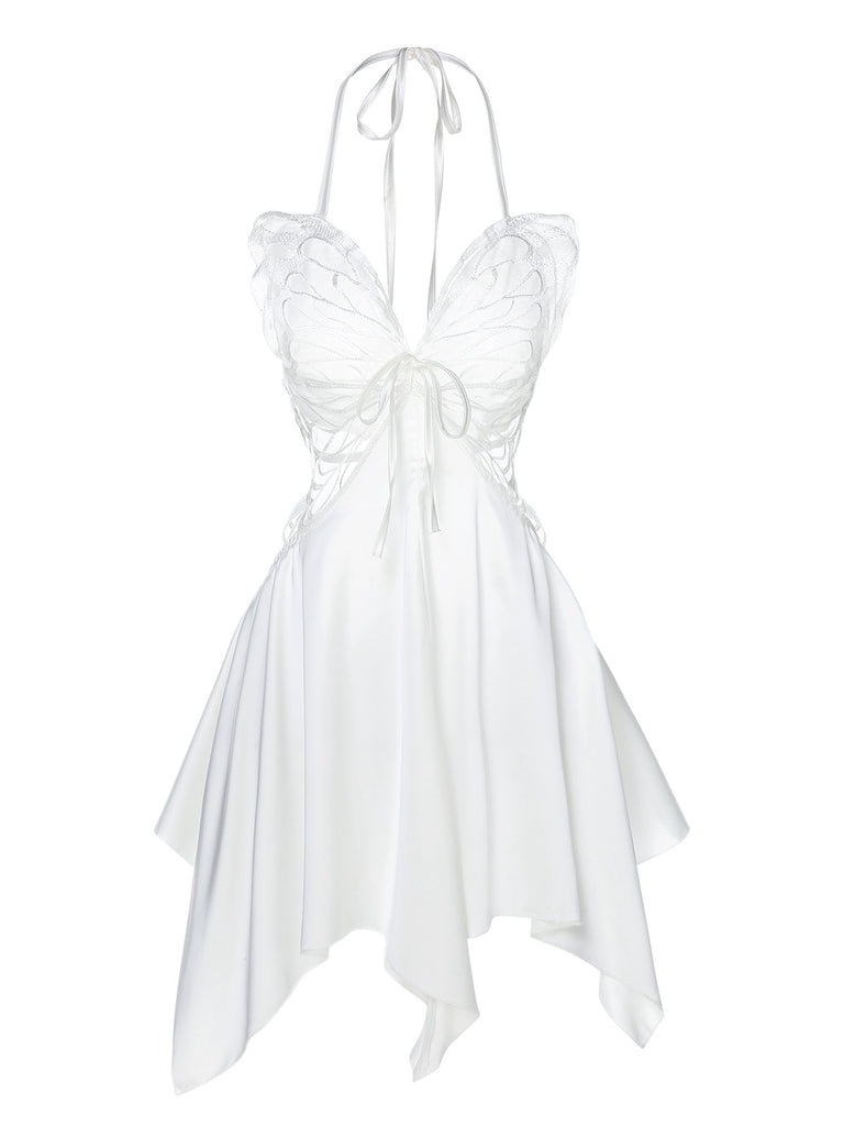 1950s Butterfly Wing Lace-Up Halter Nightgown