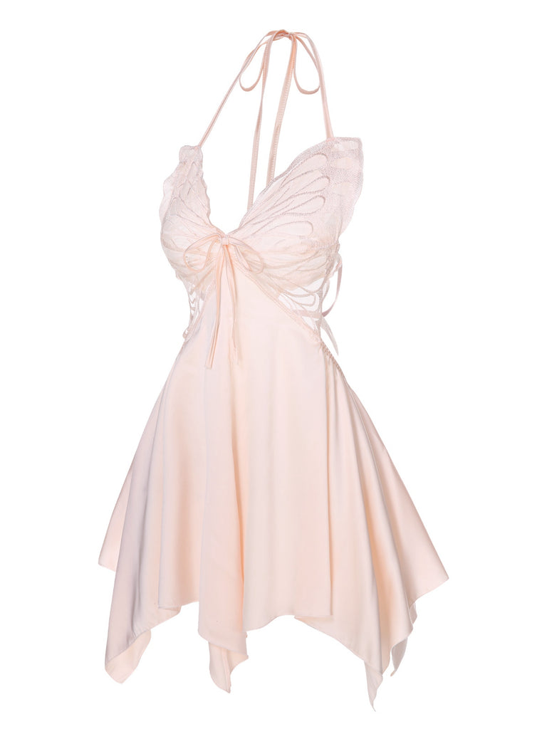 1950s Butterfly Wing Lace-Up Halter Nightgown