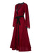 Wine Red 1950s Lace Patchwork Night Robe