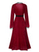 Wine Red 1950s Lace Patchwork Night Robe