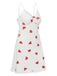 White 1950s Heart Lace Spaghetti Straps Sleepwear