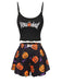 1960s Spaghetti Strap Halloween Pumpkin Pajamas