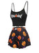 1960s Spaghetti Strap Halloween Pumpkin Pajamas