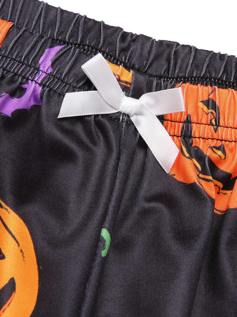 1960s Spaghetti Strap Halloween Pumpkin Pajamas